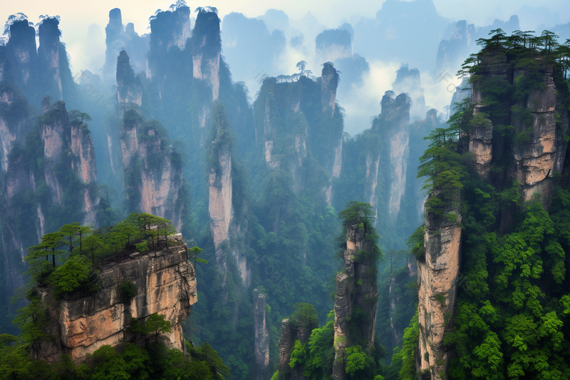 张家界著名旅游景点石林航拍摄影,高清,摄影图,摄影图片,图片大全,摄影图免费下载